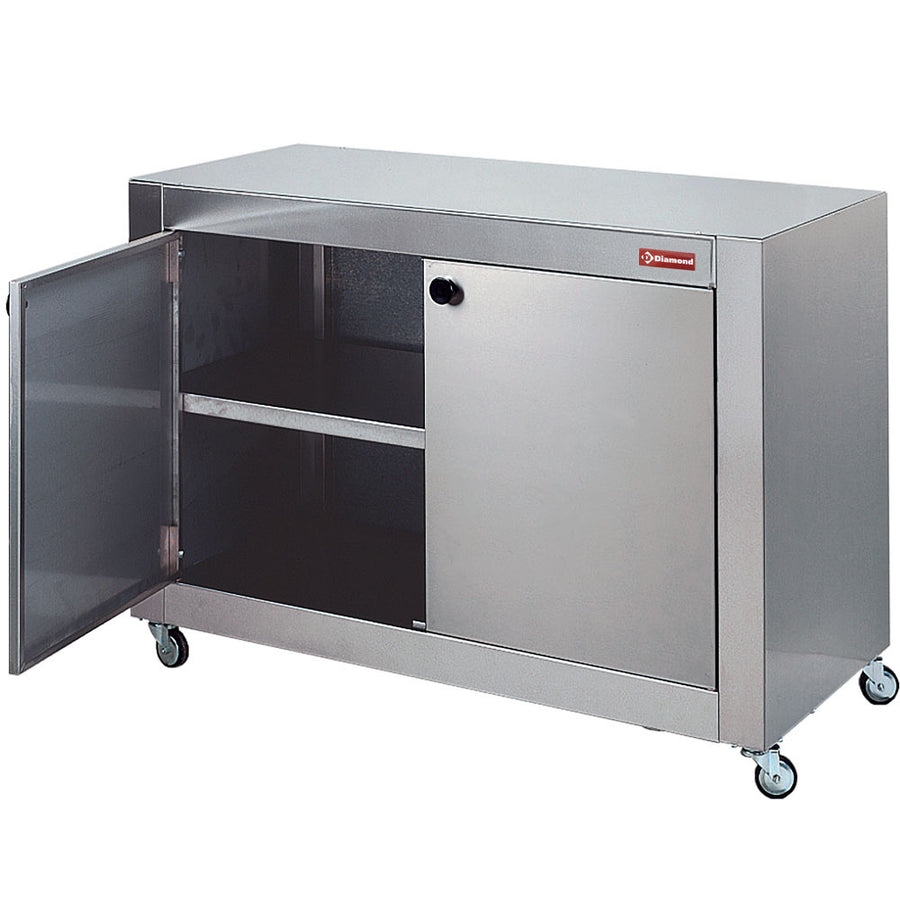 Armoire de support en inox, sur roues