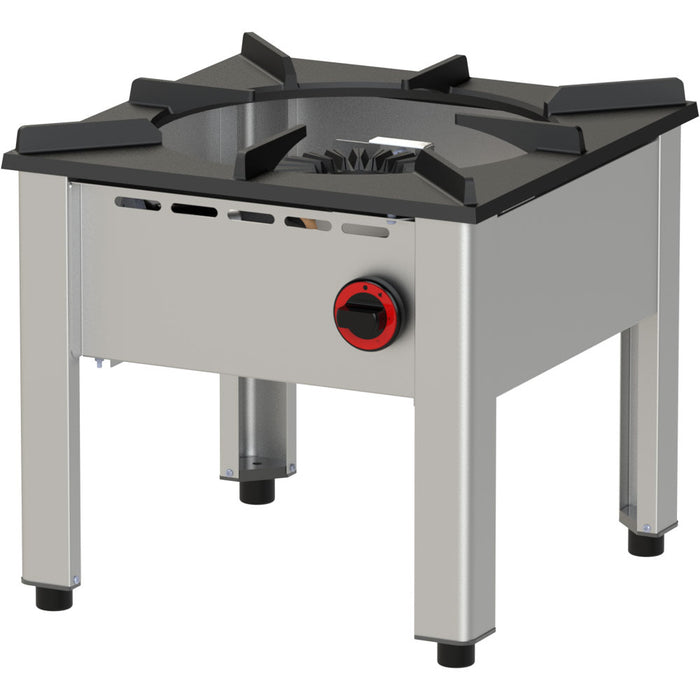 Réchaud à gaz Diamond avec un seul feu de 13Kw, appareil de cuisson portable pour cuisine extérieure ou professionnelle.
