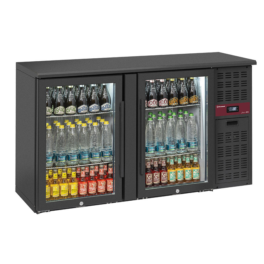 Refroidisseur de bouteilles 2 portes vitrées, 320 litres, pieds réglables