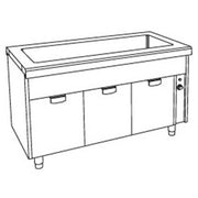 Élément bain-marie sur armoire 4x GN 1/1