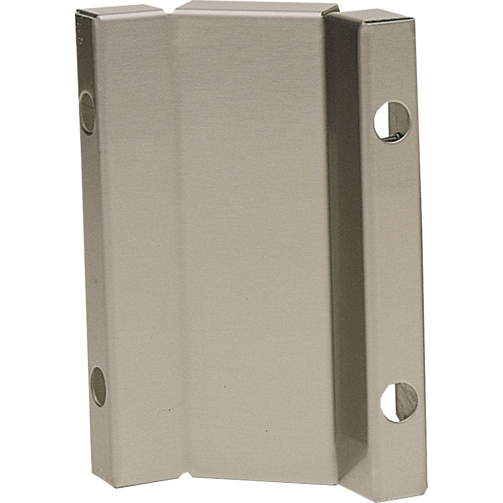 Plinthe en inox Diamond à angle interne, finition brillante, pour finition élégante et durable dans la décoration intérieure.