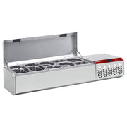 Structure réfrigérée GN 5x1/4 avec couvercle Diamond, boîte en acier inoxydable pour stockage froid.