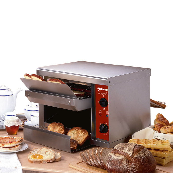Grille de cuisson automatique Diamond pour toasts, capacité de 540 toasts par heure, appareil de cuisson professionnel.