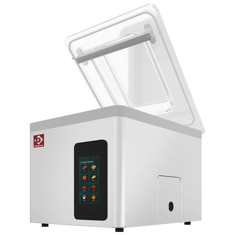 Machine sous vide, cuve inox 370x350xh150 mm. 16 m3/h écran TOUCH