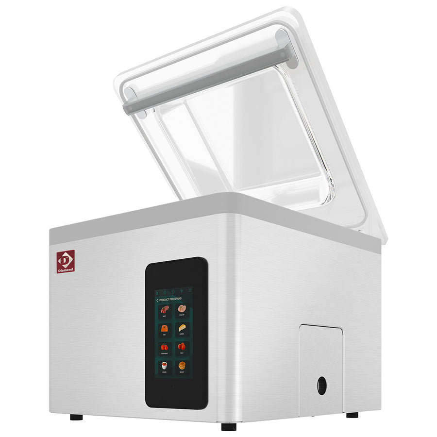 Machine sous-vide, cuve inox 370x420xh180 mm. 21 m3/h ecran TOUCH
