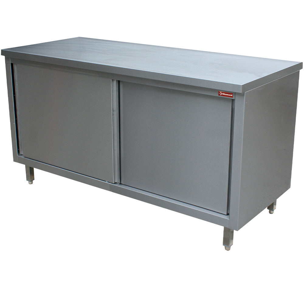 Table armoire neutre, portes coulissantes, "traversante centrale"