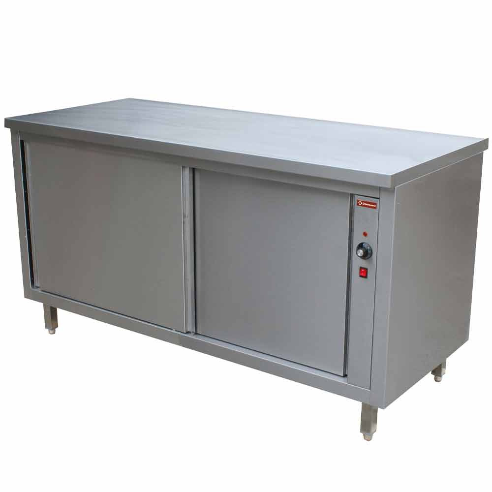 Table armoire chauffante avec portes coulissantes