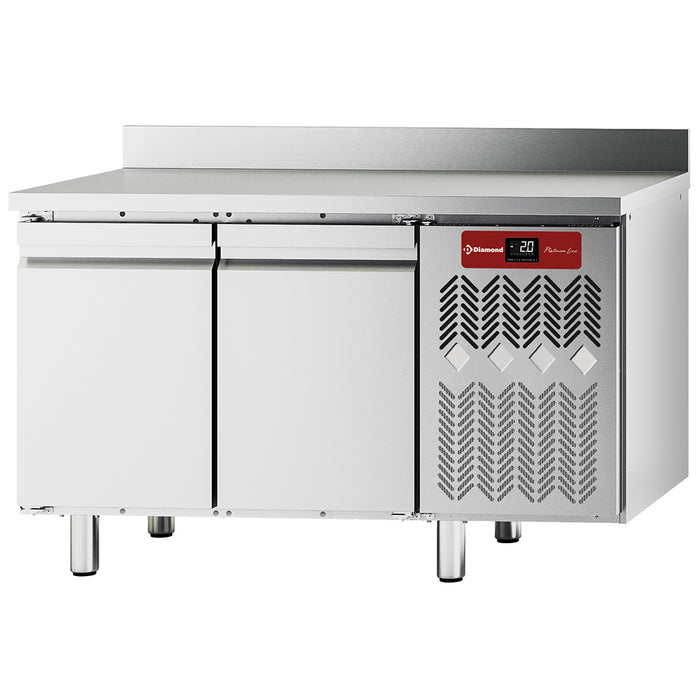 Table frigorifique murale ventilée Diamond, réfrigérée 2 portes GN 1/1, capacité de 260 litres, idéale pour la restauration.