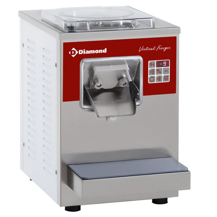 Turbine à glace verticale automatique Diamond, capacité 9 L/h, avec condenseur à air, pour production de glace rapide.