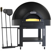 Four statique à cupole, sole fixe, 6 pizzas (Ø 33) avec support sur roues - BLACK