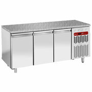Table de congélation ventilée Diamond 3 portes avec top en granit en taille 600x400, conçue pour la conservation efficace.