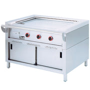 Plaque "Teppanyaki" gaz, 3 zones (3x 7 kW), sur armoire