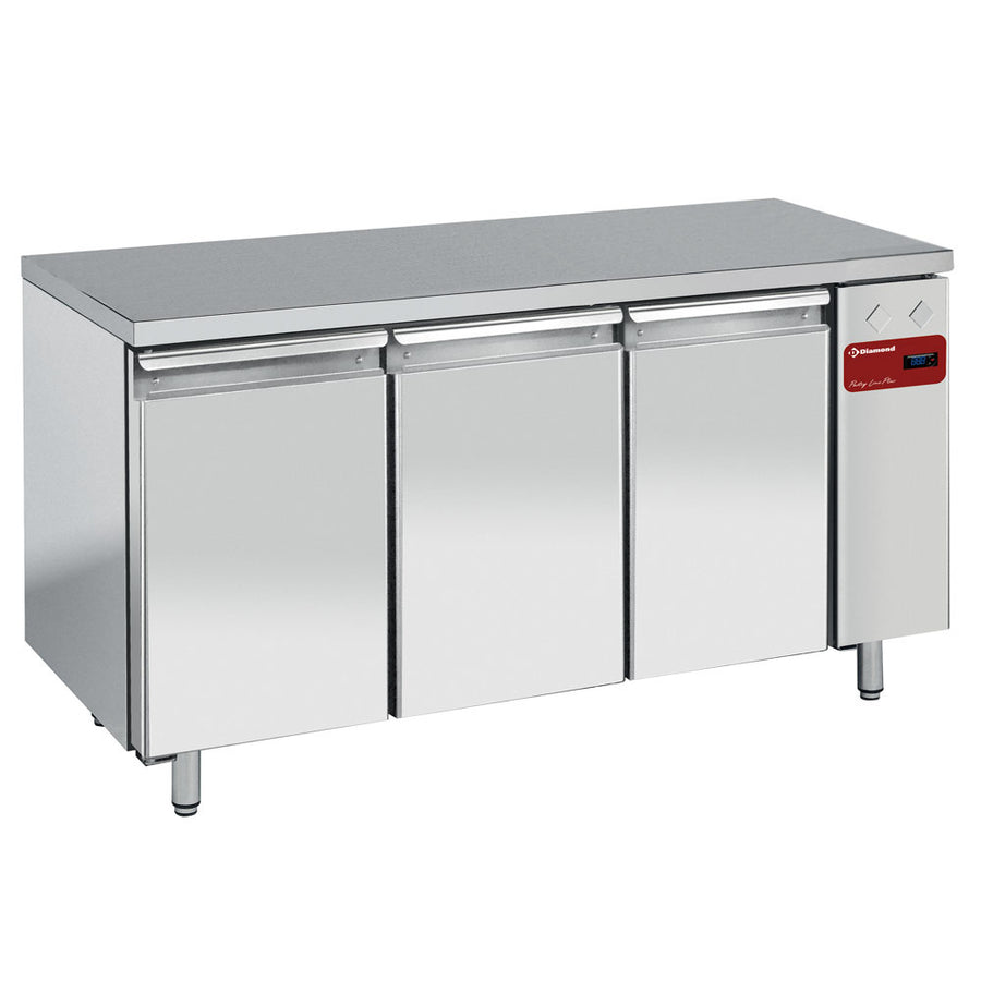 Table frigorifique, ventilée, 3 portes EN 600x400, (Sans groupe)