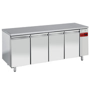 Table de congélation ventilée Diamond 4 portes EN 600x400, sans groupe, vue en gros plan avec portes ouvertes.