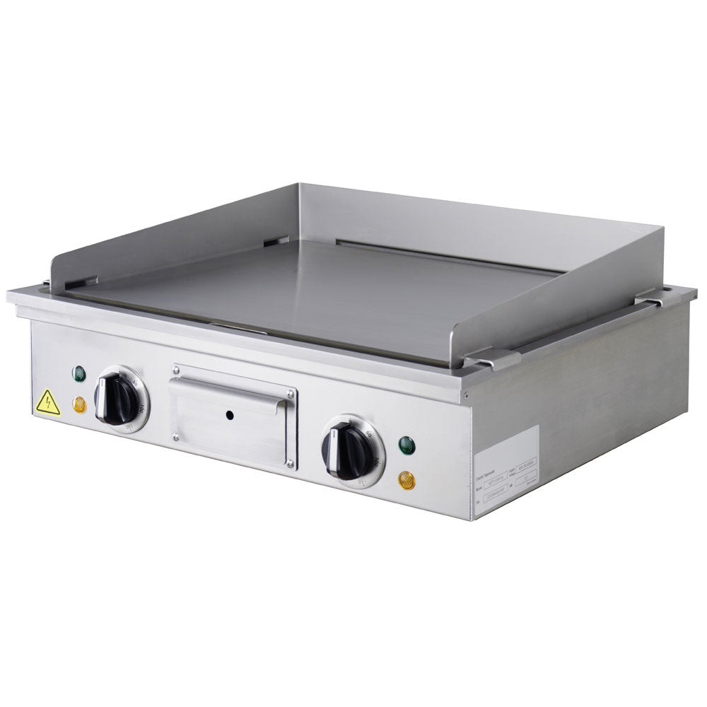 Plaque électrique de table Diamond Teppanyaki avec 2 zones de cuisson de 3,15 kW chacune, surface en acier pour cuisiner.