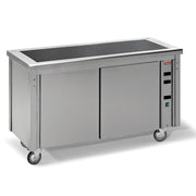 Élément vitrocéramique Diamond pour armoire chauffante, surface lisse en verre vitrocéramique avec connecteurs visibles.