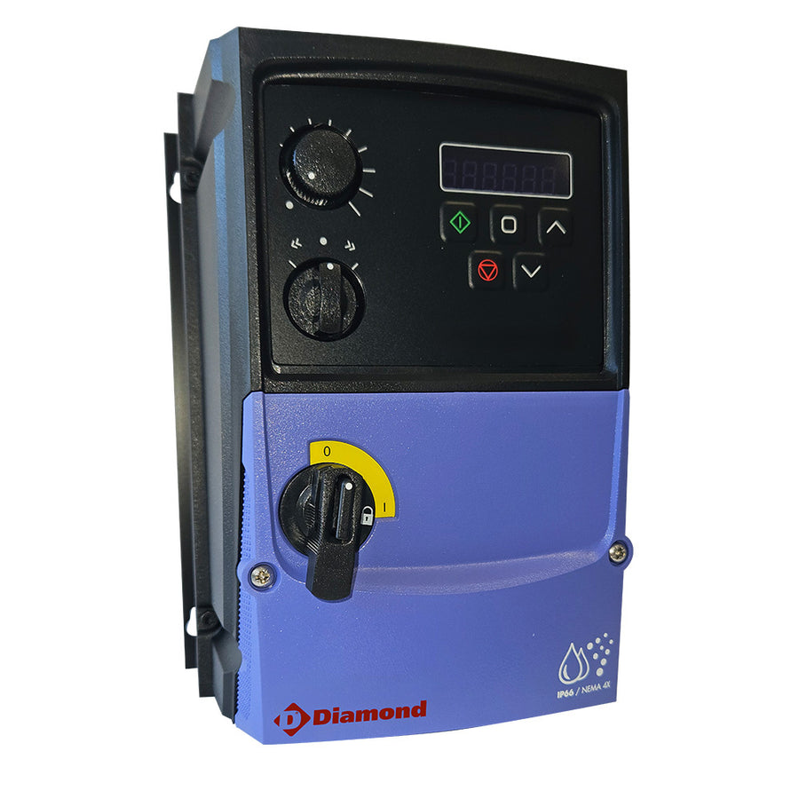 Variateur de fréquence Diamond IP66 pour groupe prise directe, contrôleur de vitesse électrique robuste.