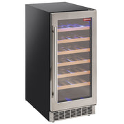Vitrine cave à vins, ventilée, porte en acier inox, 106 Lt - NOIRE