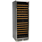 Vitrine cave a vins, ventilée, 375 Lt., porte en acier inox, 2 T°, BLACK