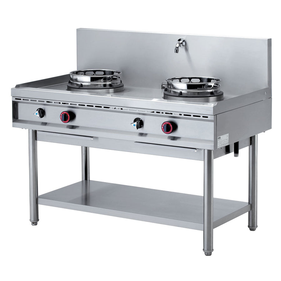 Fourneau wok gaz, 2 feux (2x 13 kW)