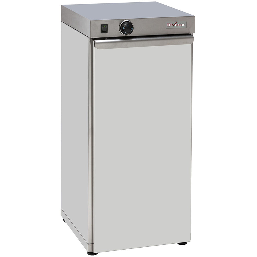 Armoire chauffante en inox pour 60 assiettes, mobilier hygiène Diverso, espace de stockage propre et sécurisé.