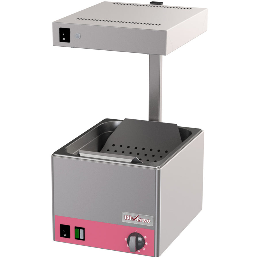 Bac de salage pour pommes frites Diverso, version de table, en plastique blanc pour saler facilement.