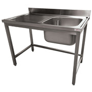 Plonge inox ECO 1 cuve égouttoir gauche, sans tablette inférieure