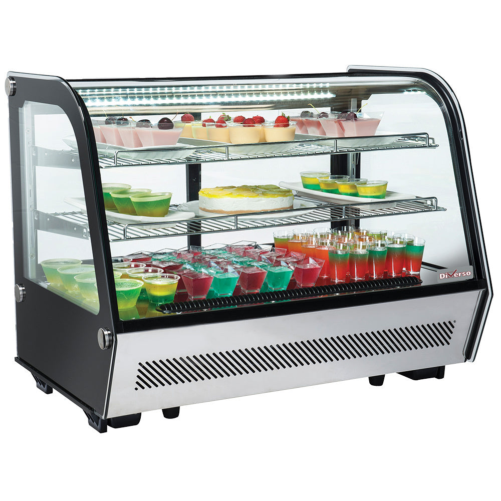 Vitrine réfrigérée de table, 3 niv., vitre bombée
