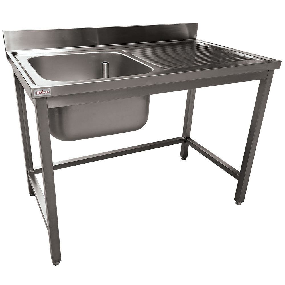 Plonge inox ECO 1 cuve égouttoir droite, sans tablette inférieure