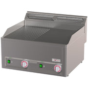 Plaque de cuisson double, éléctrique, 1/2 rainurée 1/2 lisse -Top-