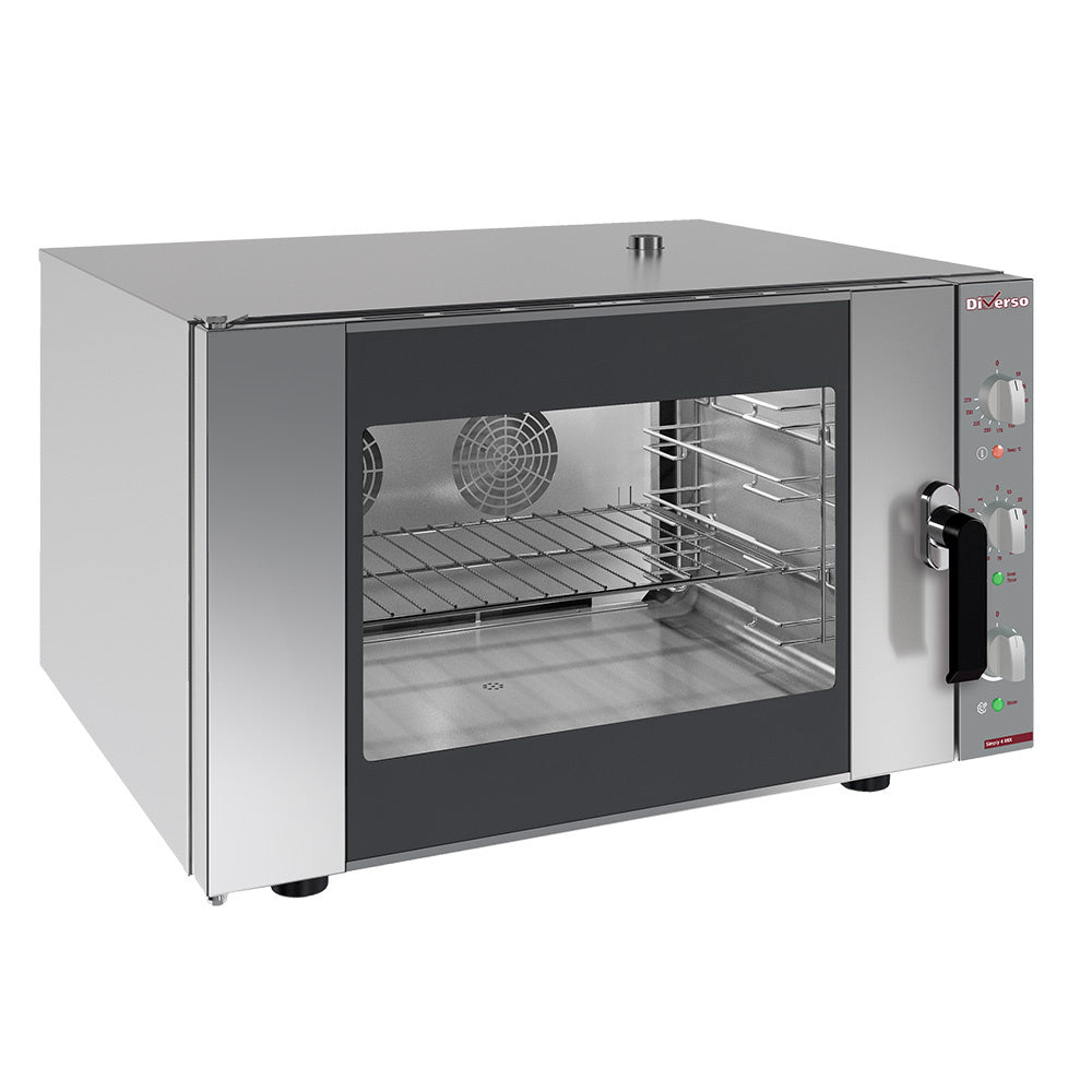 Four électrique vapeur-convection Diverso, modèle mécanique, 4x GN 1/1 ou 600x400 mm, appareil de cuisson professionnel.