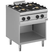 Fourneau gaz 4 feux, sur armoire ouverte