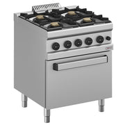 Fourneau gaz 4 feux vifs, sur four gaz GN 2/1