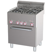 Fourneau 4 feux sur four à convection GN1/1