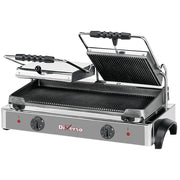 Grill panini électrique DOUBLE, plaques rainurées