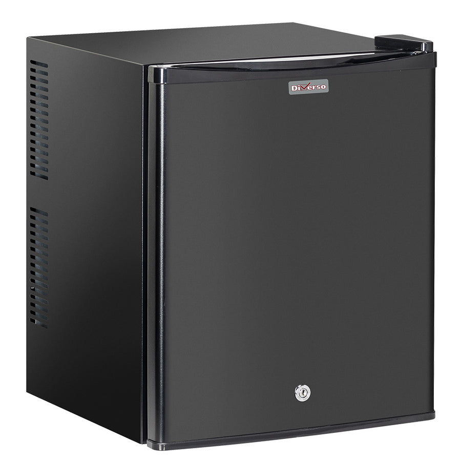 Minibar porte pleine Diverso de 40 litres en noir, avec porte solide et design compact.