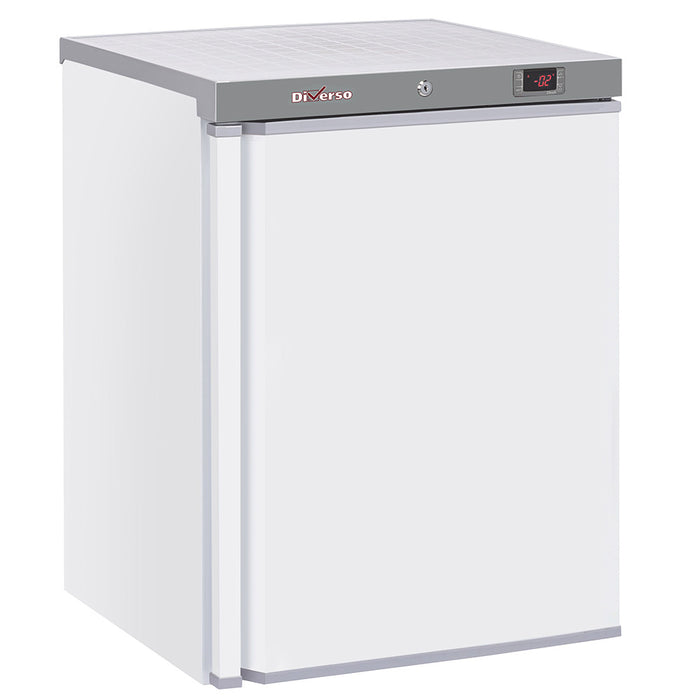Congélateur statique blanc de 200 litres Diverso, vue de face avec porte fermée, intérieur non visible.