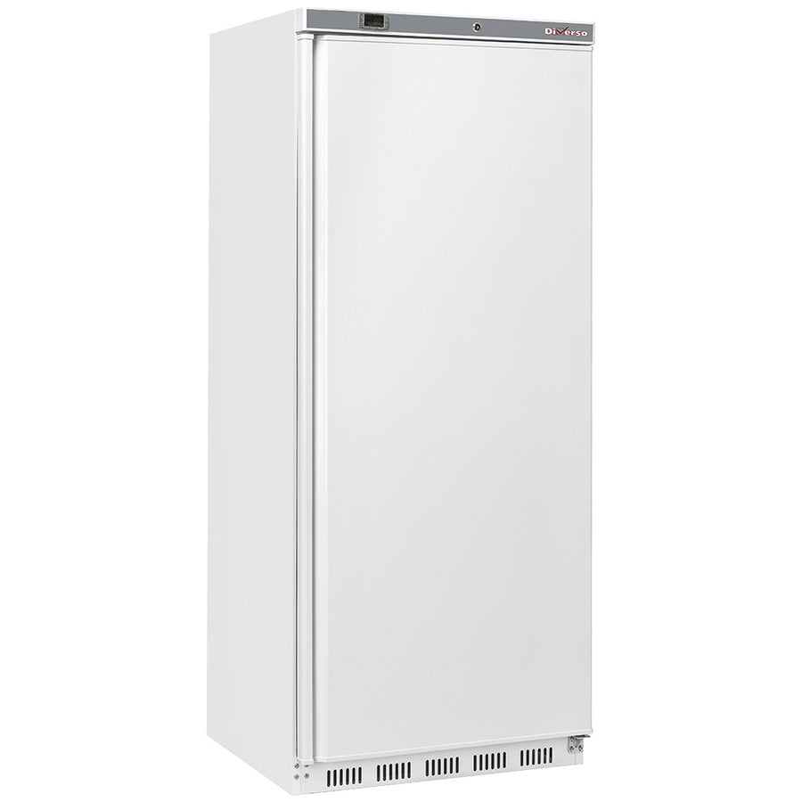 Armoire congélateur Diverso GN 2/1, 600L, statique, blanche, avec portes en verre pour la conservation des aliments.