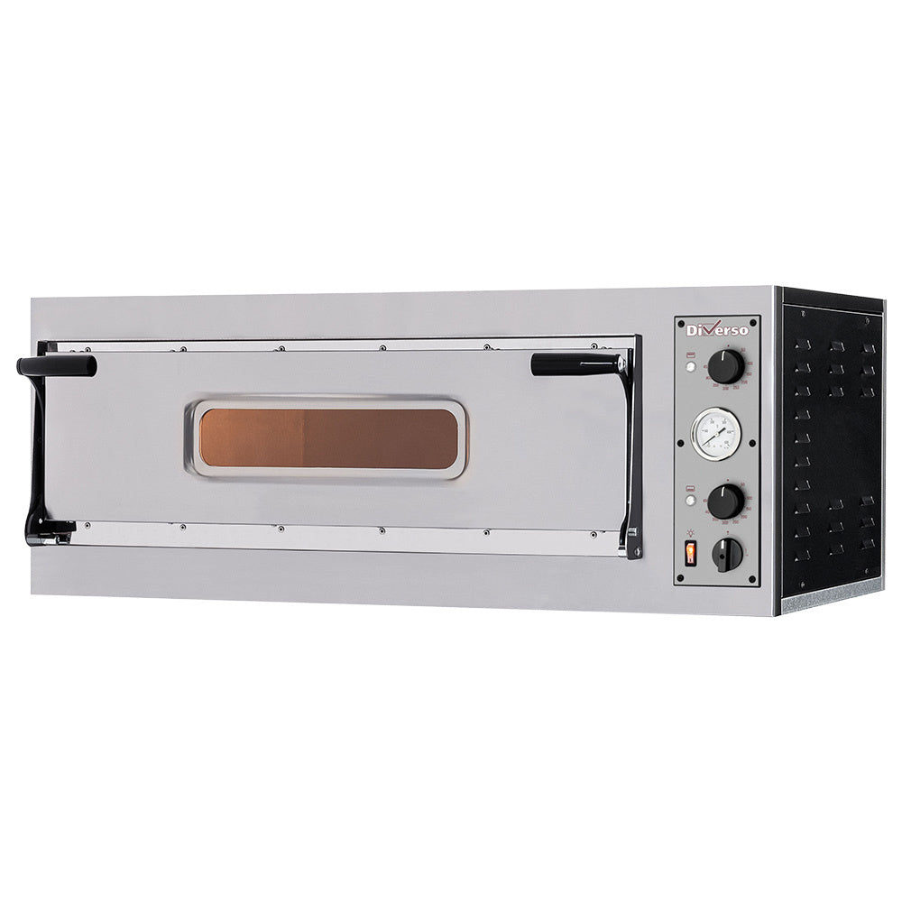 Four électrique Diverso pour 2 pizzas de 350 mm, double chambre de 820x410 mm, pratique pour la cuisson.
