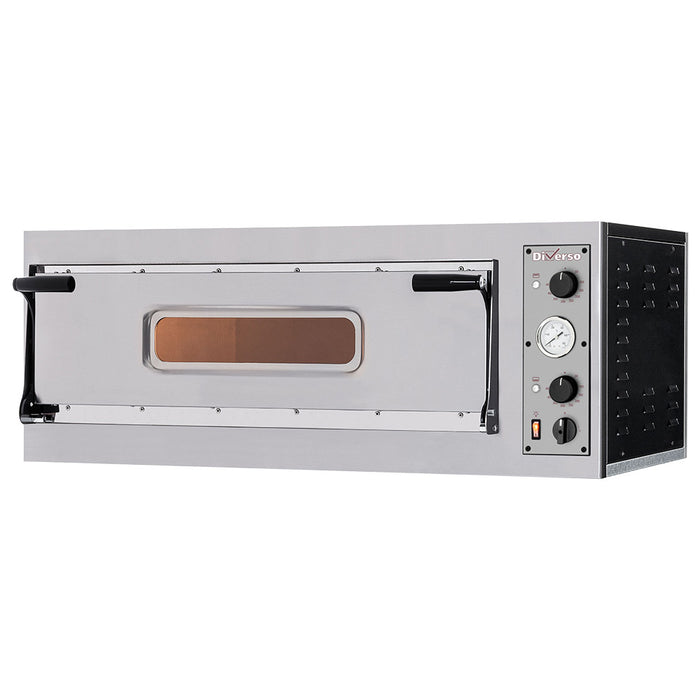 Four électrique Diverso pour 2 pizzas de 350 mm, double chambre de 820x410 mm, pratique pour la cuisson.