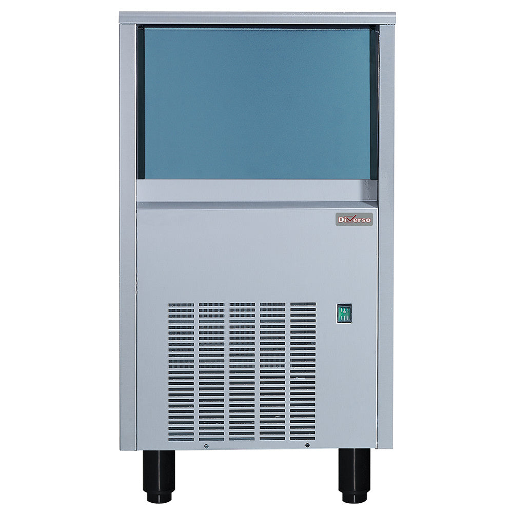 Machine à glaçons pleins (22 gr) 41kg/24h,avec réserve 15 kg inox