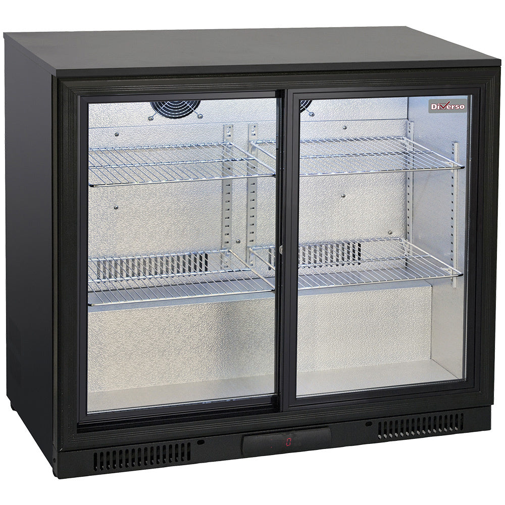 Refroidisseur de bouteilles ventilé, 2 portes vitrées coulissantes