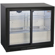 Refroidisseur de bouteilles ventilé, 2 portes vitrées coulissantes
