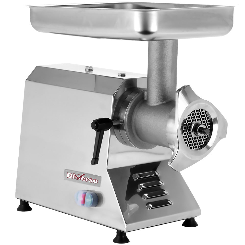 Hachoir à viande Diverso n° 32, groupe standard, en acier inoxydable avec lame tranchante pour la préparation de viande.