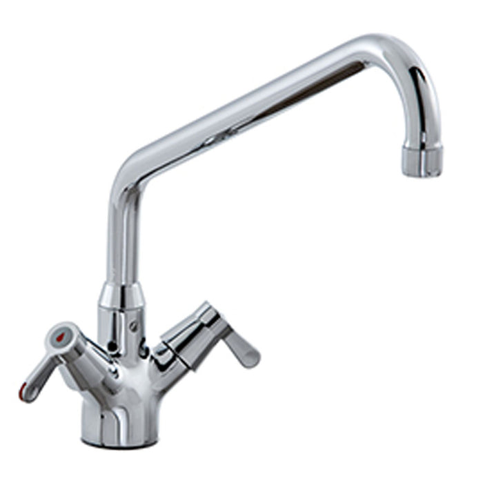 Robinet mélangeur 1/4 de tour Diamond en mobilier inox pour hygiène, vue en gros plan.