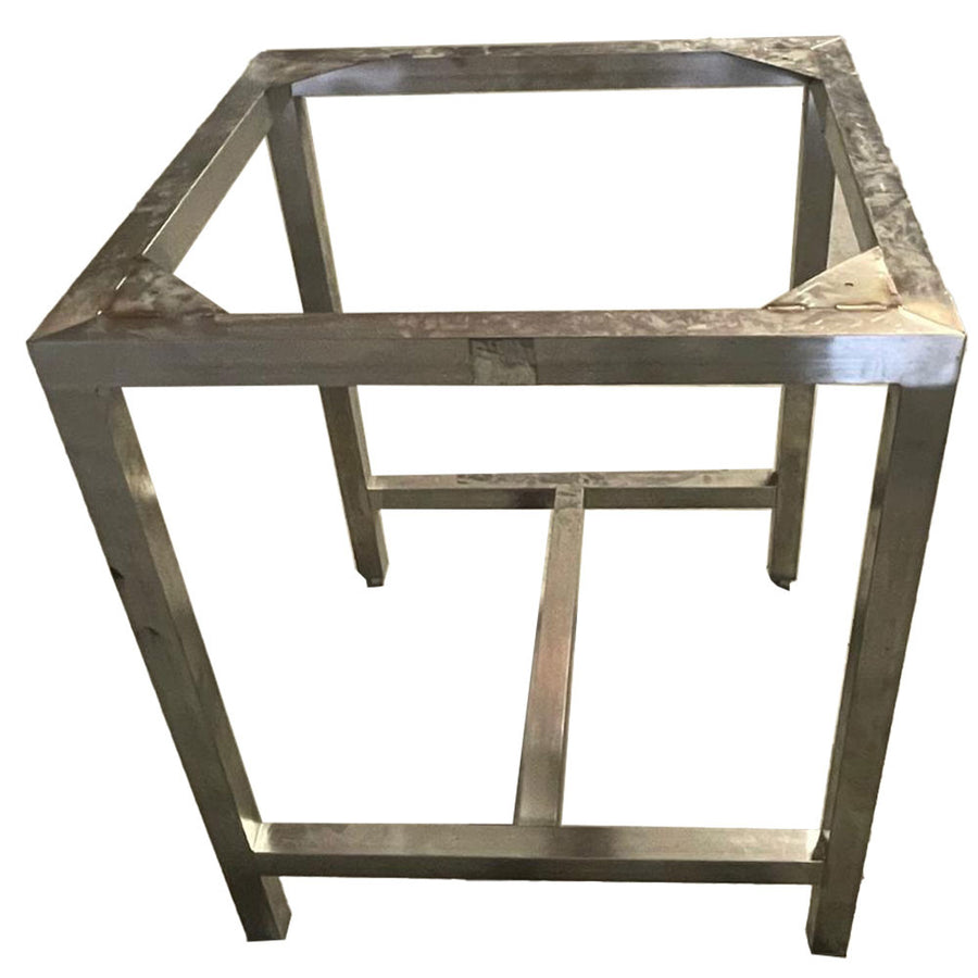 Support en tube 40x40 en inox de la marque Diamond, mobilier hygiène en acier inoxydable, vue de face.