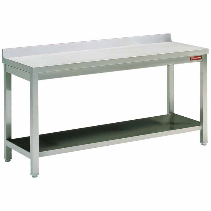 TABLE DE TRAVAIL AVEC SOUS TABLETTE - BORD ARRIERE 90°