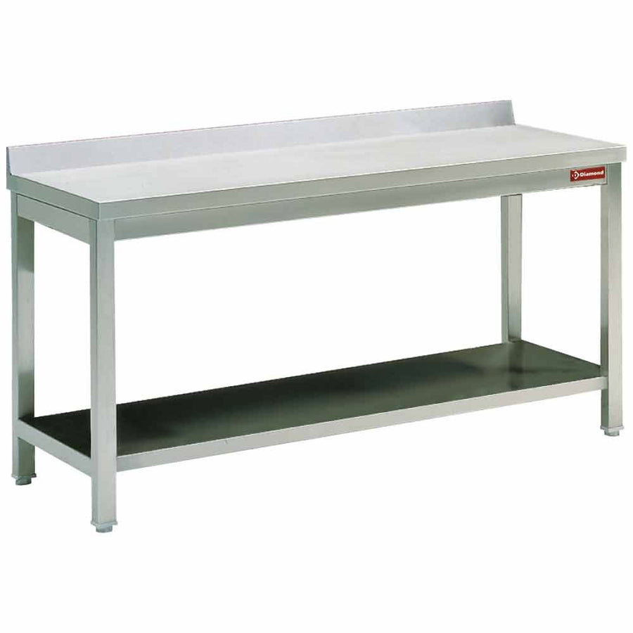 TABLE DE TRAVAIL AVEC SOUS TABLETTE - BORD ARRIERE 90°
