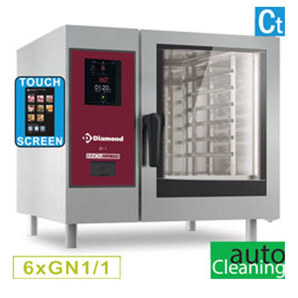 Four gaz "TOUCH" vapeur directe/convection 6x GN 1/1+Cleaning