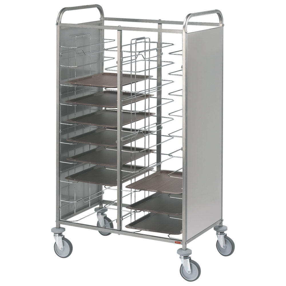 Echelle à plateaux "universel" inox, 2x 12 niveaux
